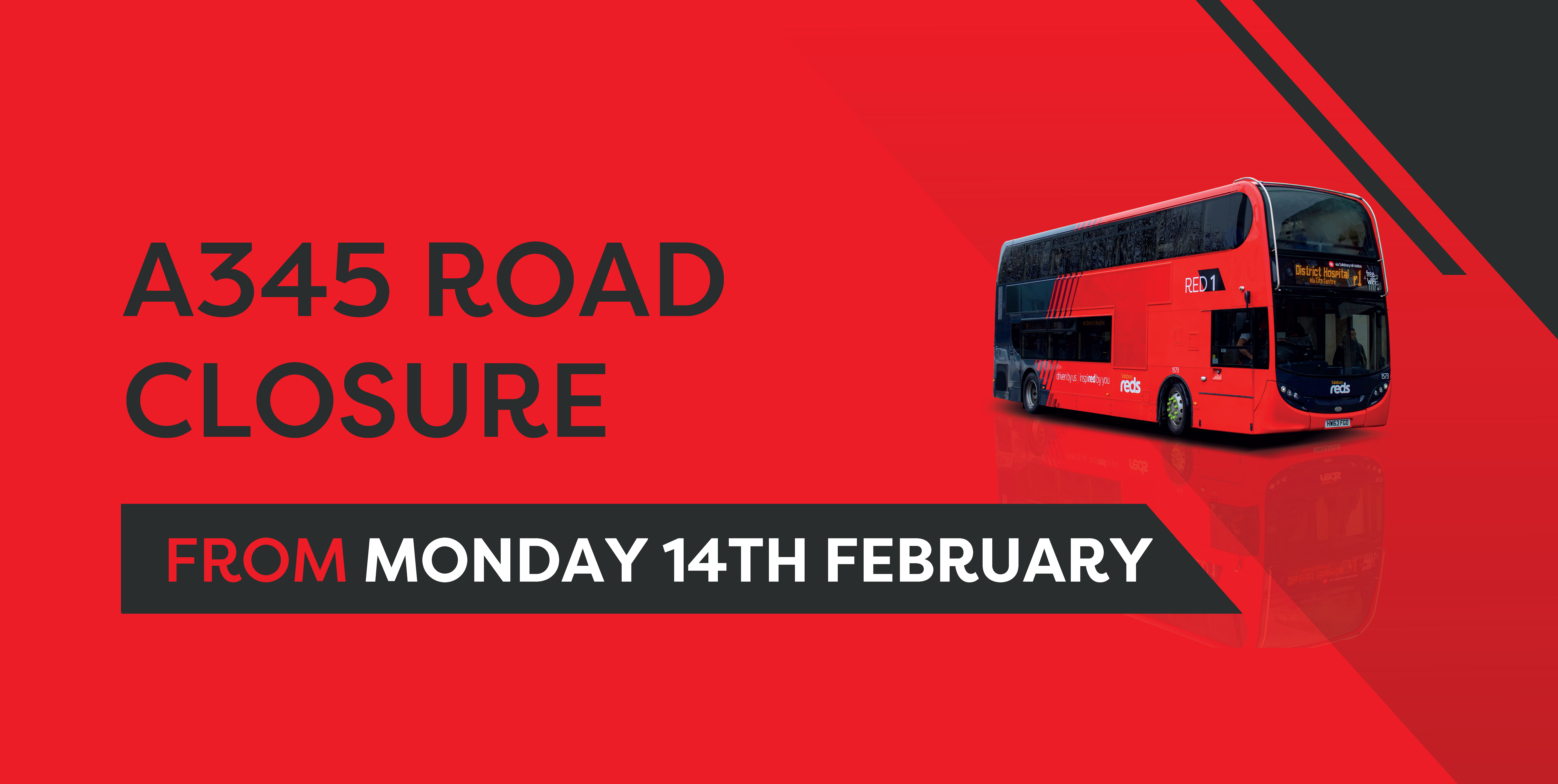 A345 closure from Monday 14th Tuesday 22nd February Salisbury Reds